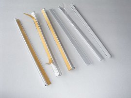 poster hangers 594mm transp. UPPER parts with 2 hooks hard PVC